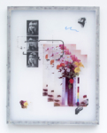 Jaya Pelupessy, Collage #6 - Manufactured Manual, 2021 | Four colour exposure on the silkscreen | Aluminium silkscreen, plexiglass, wood | 93 x 118 x 6 cm | Unique SOLD 